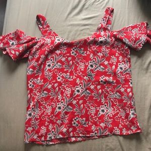 Red Floral blouse